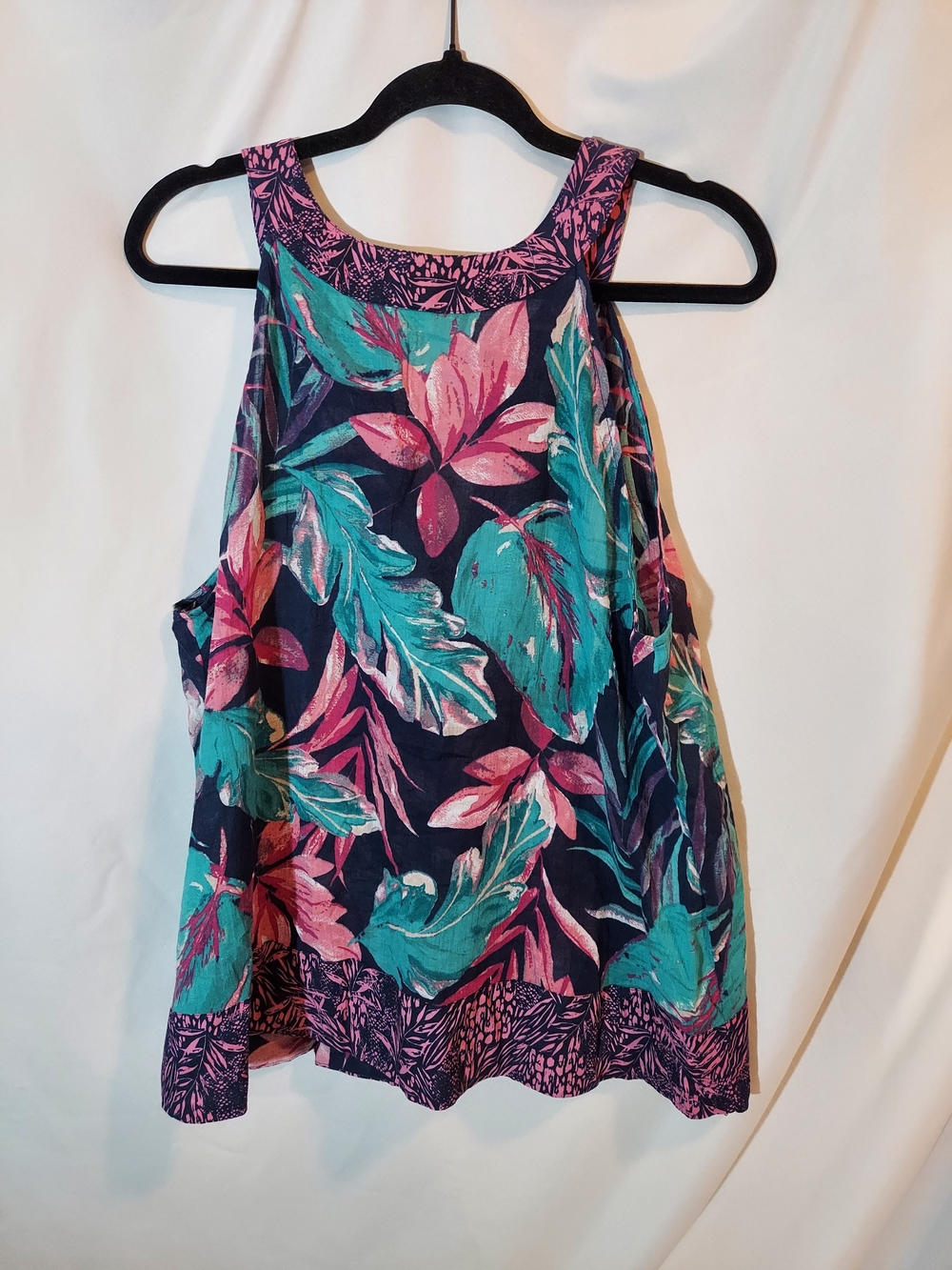 Christian Siriano Cotton Tropical Floral Sleeveless Tank Top - XL - Picture 2 of 7